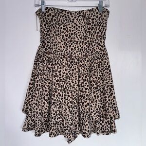 Leopard Print Strapless Romper Size Small Style Vine Boutique 🐆